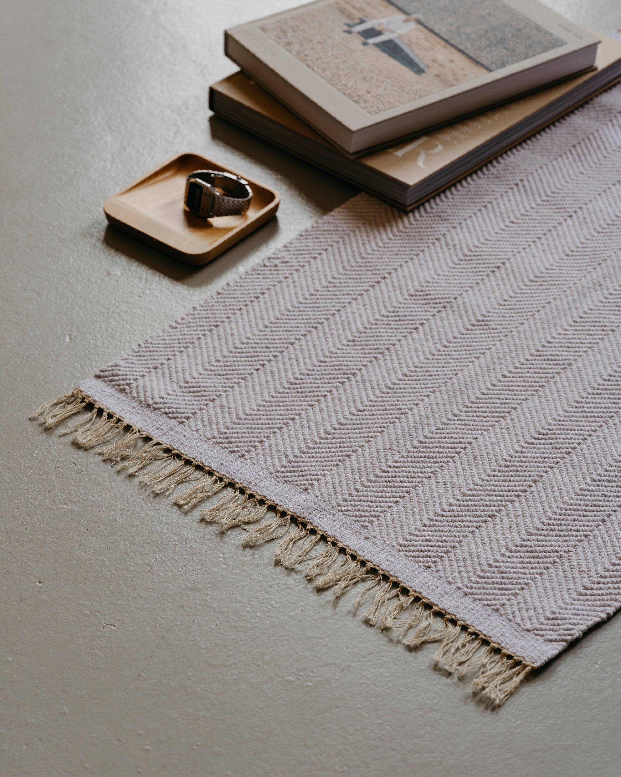 Herringbone Weave Bathmat / Small / White