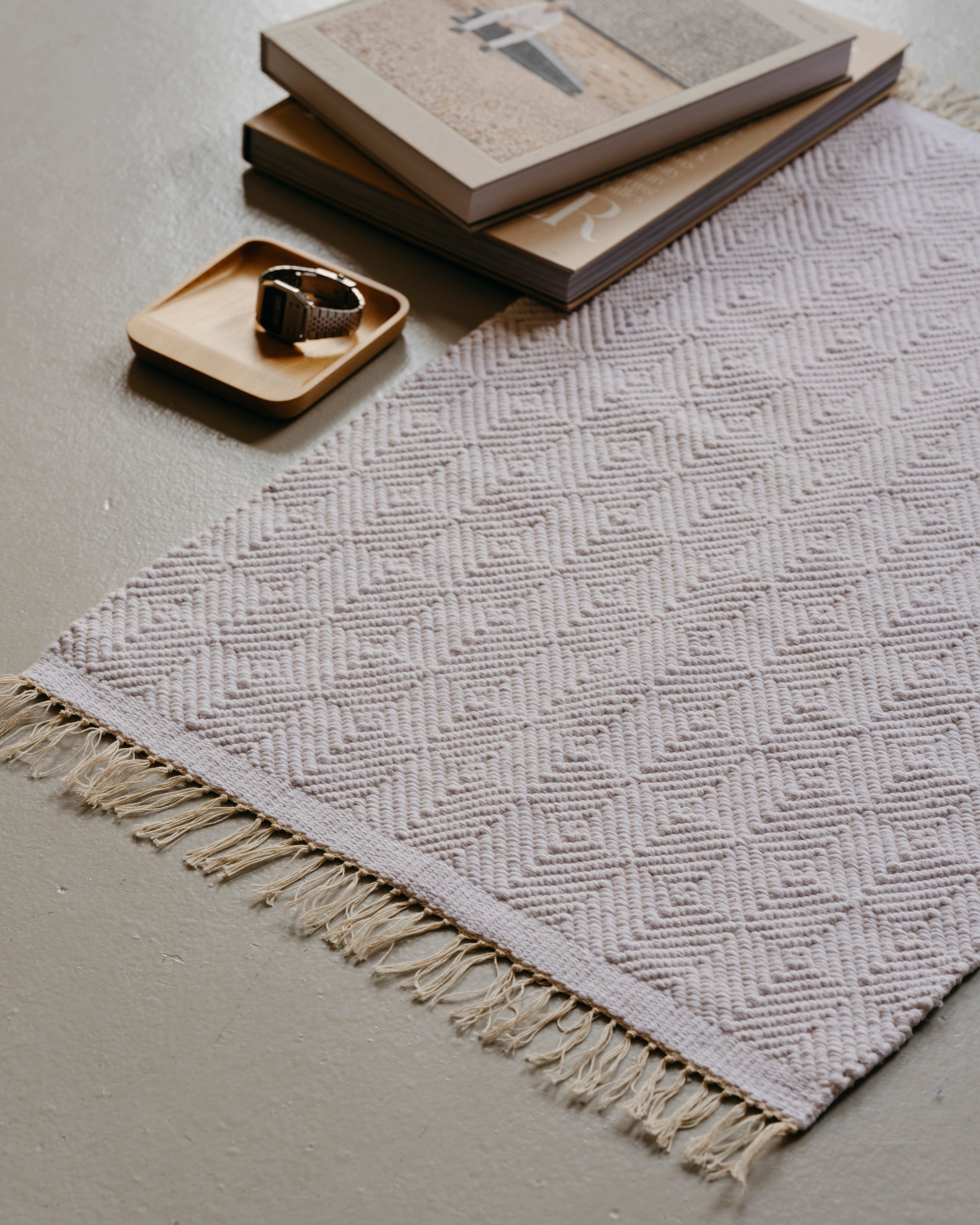 Diamond Weave Bathmat / Small / White