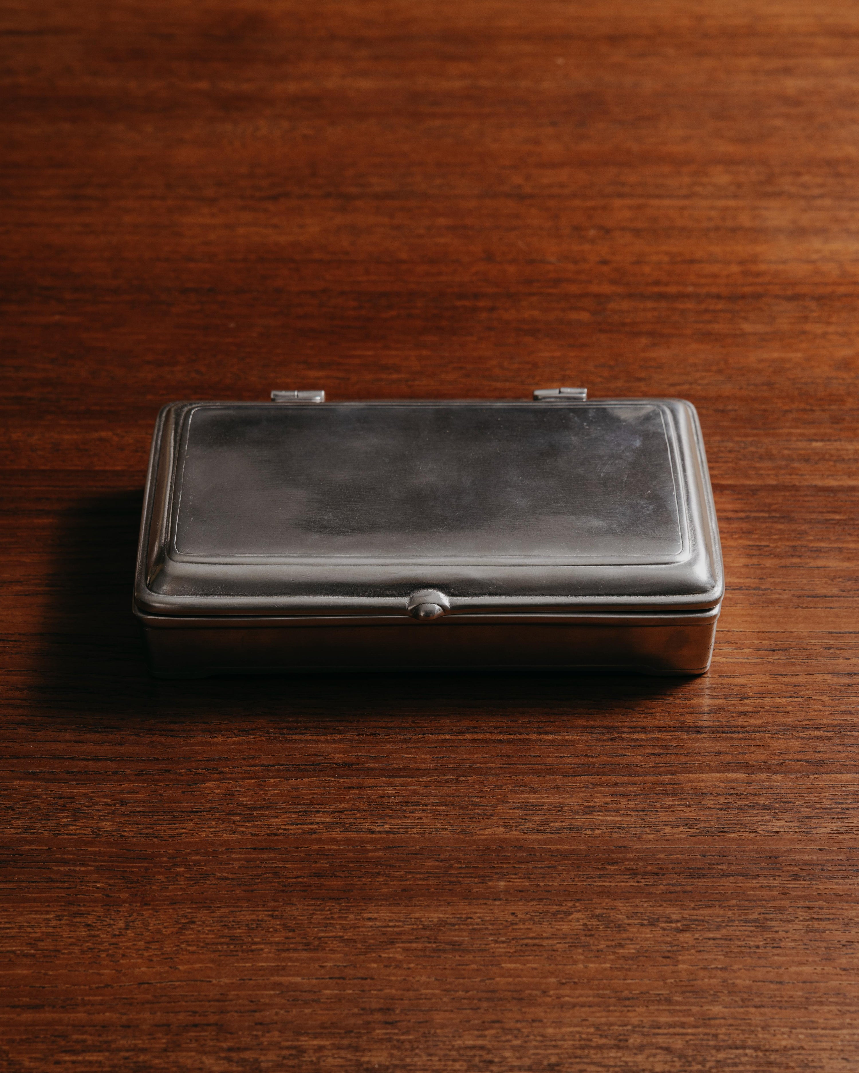 Medieval Pewter & Leather Lidded Box