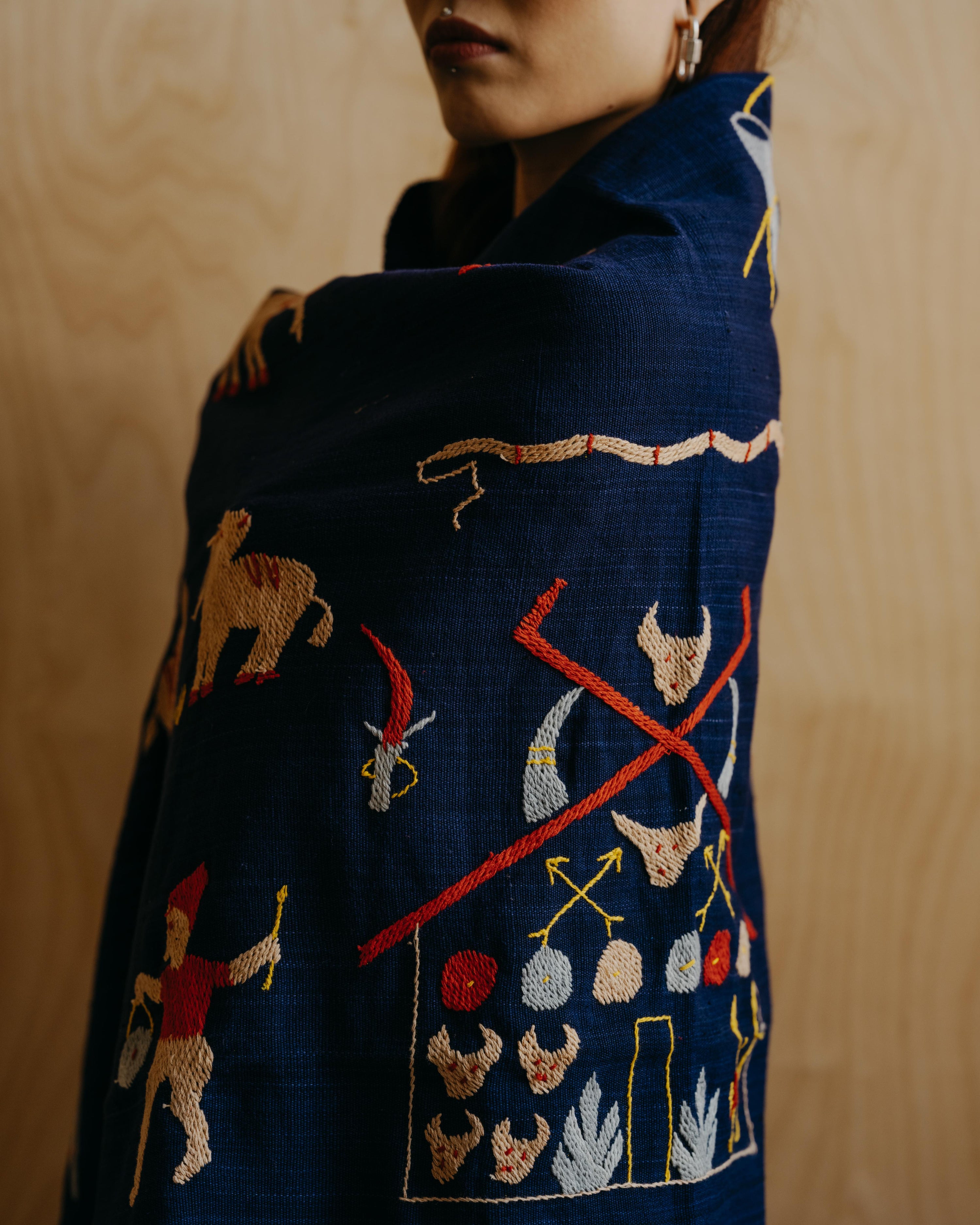 Naga Embroidered Throw #1