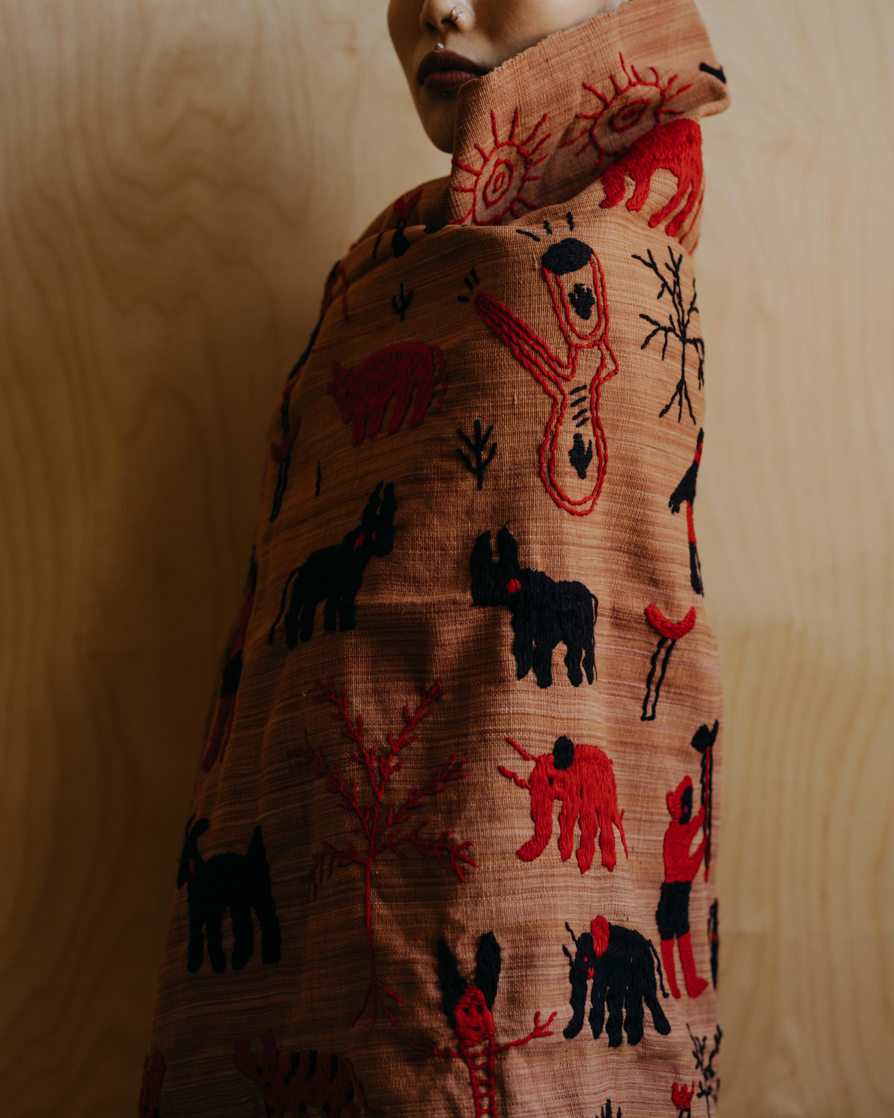 Naga Embroidered Throw #6