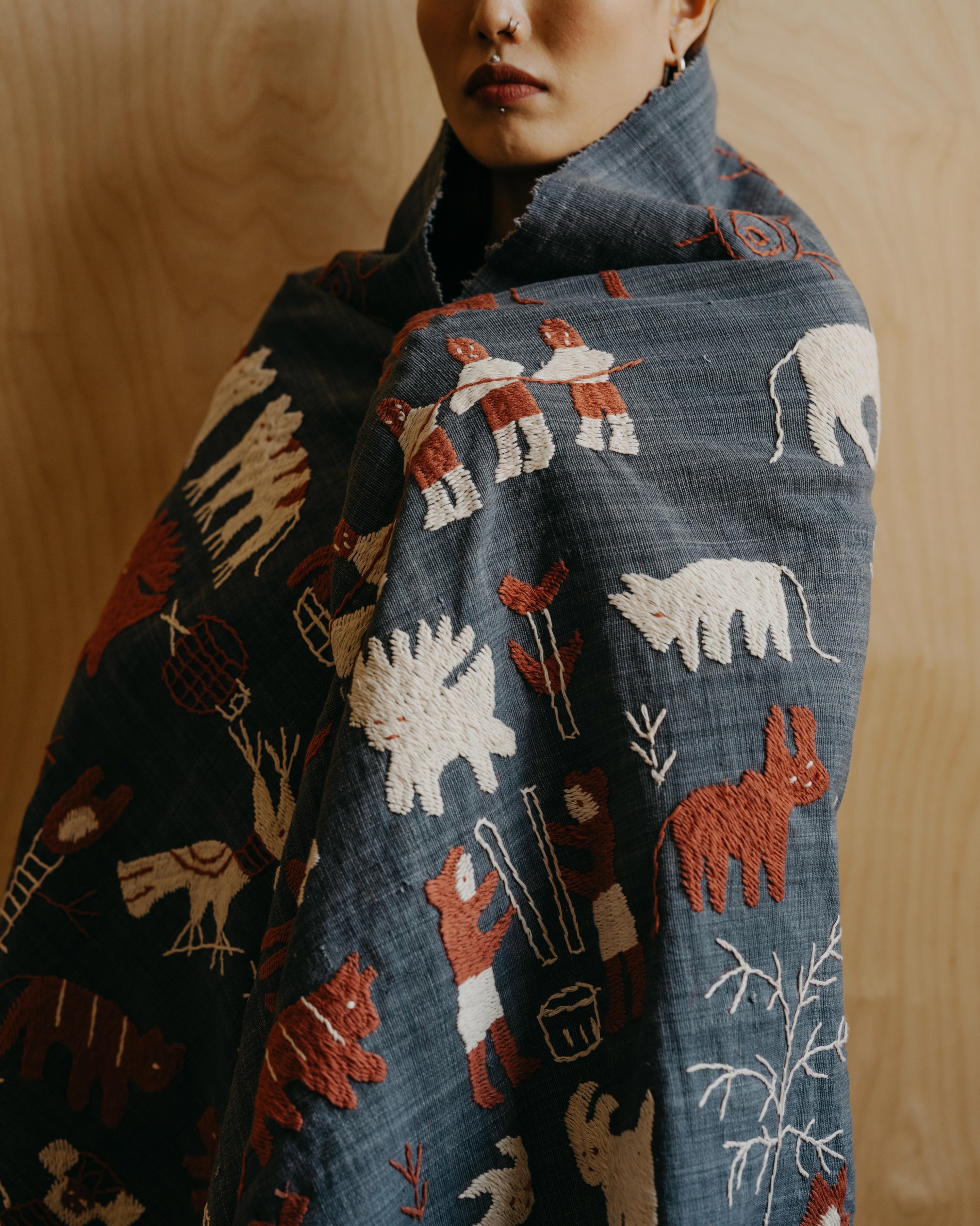 Naga Embroidered Throw #8