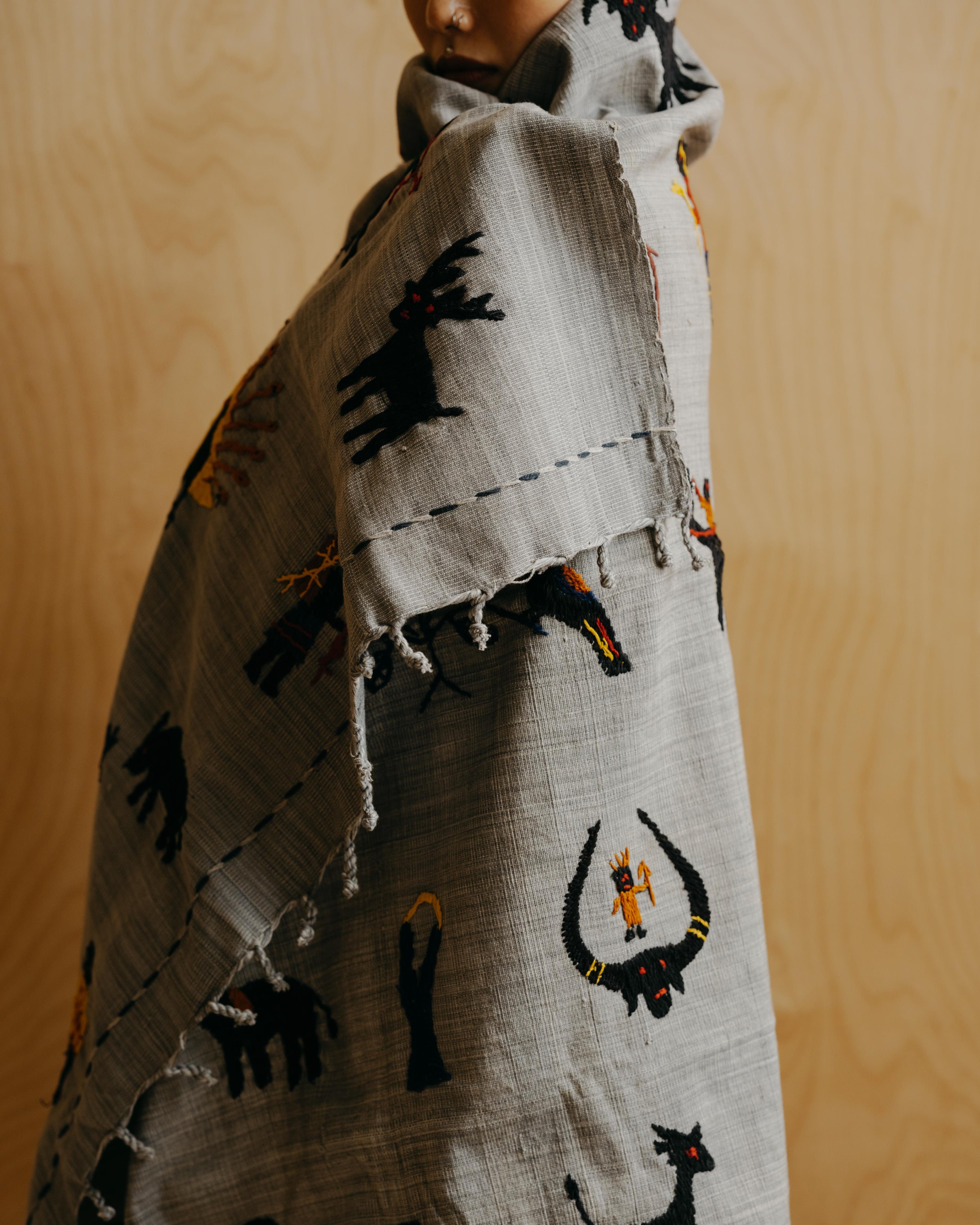 Naga Embroidered Throw #3