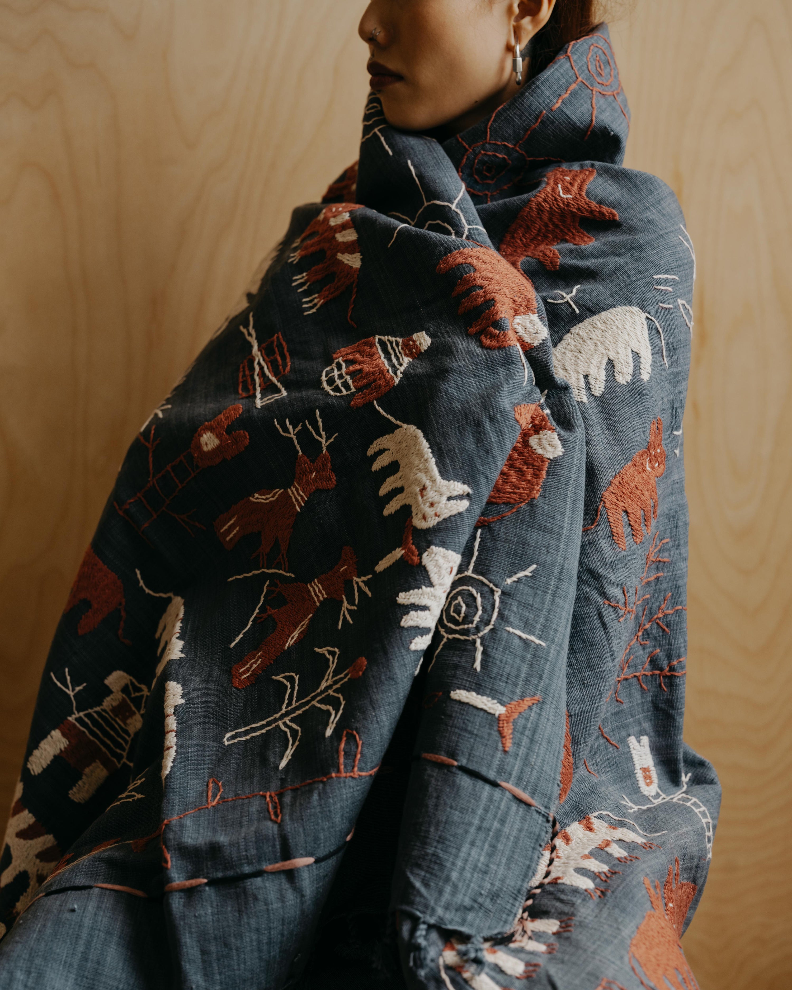 Naga Embroidered Throw #5
