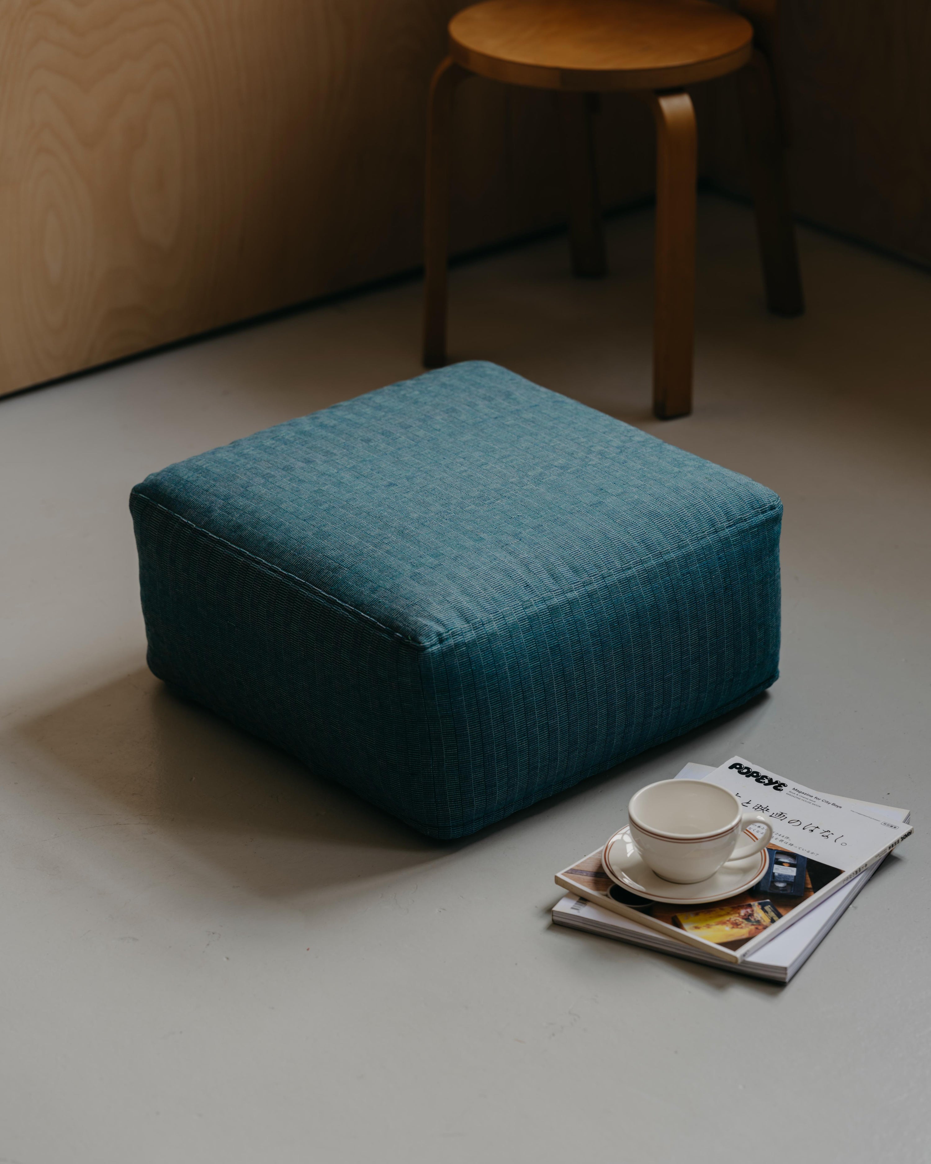 Handwoven Floor Cushion / Blue