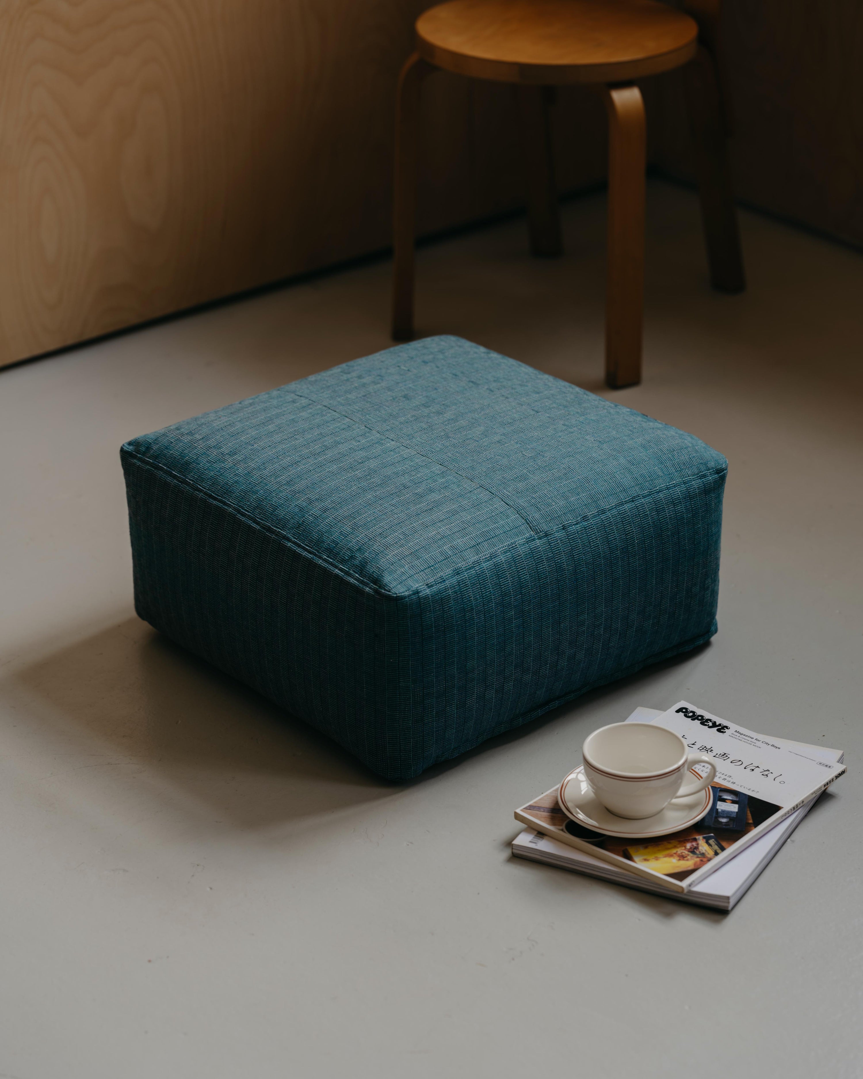 Handwoven Floor Cushion / Blue