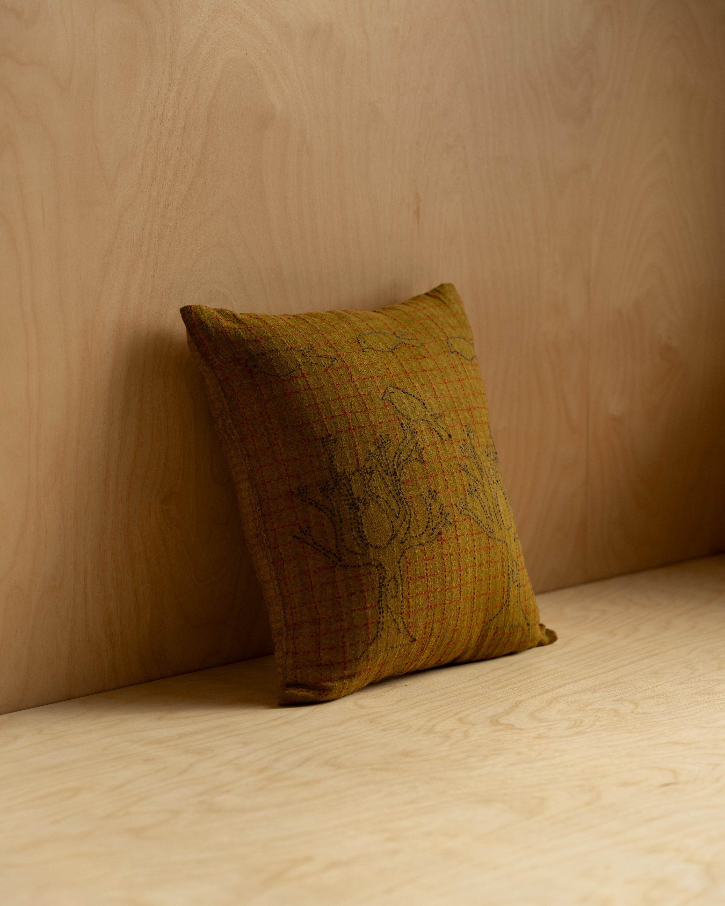 Kantha Cushion / Mustard
