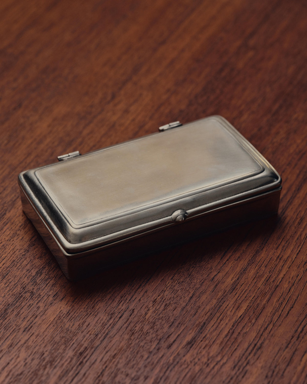 Medieval Pewter & Leather Lidded Box