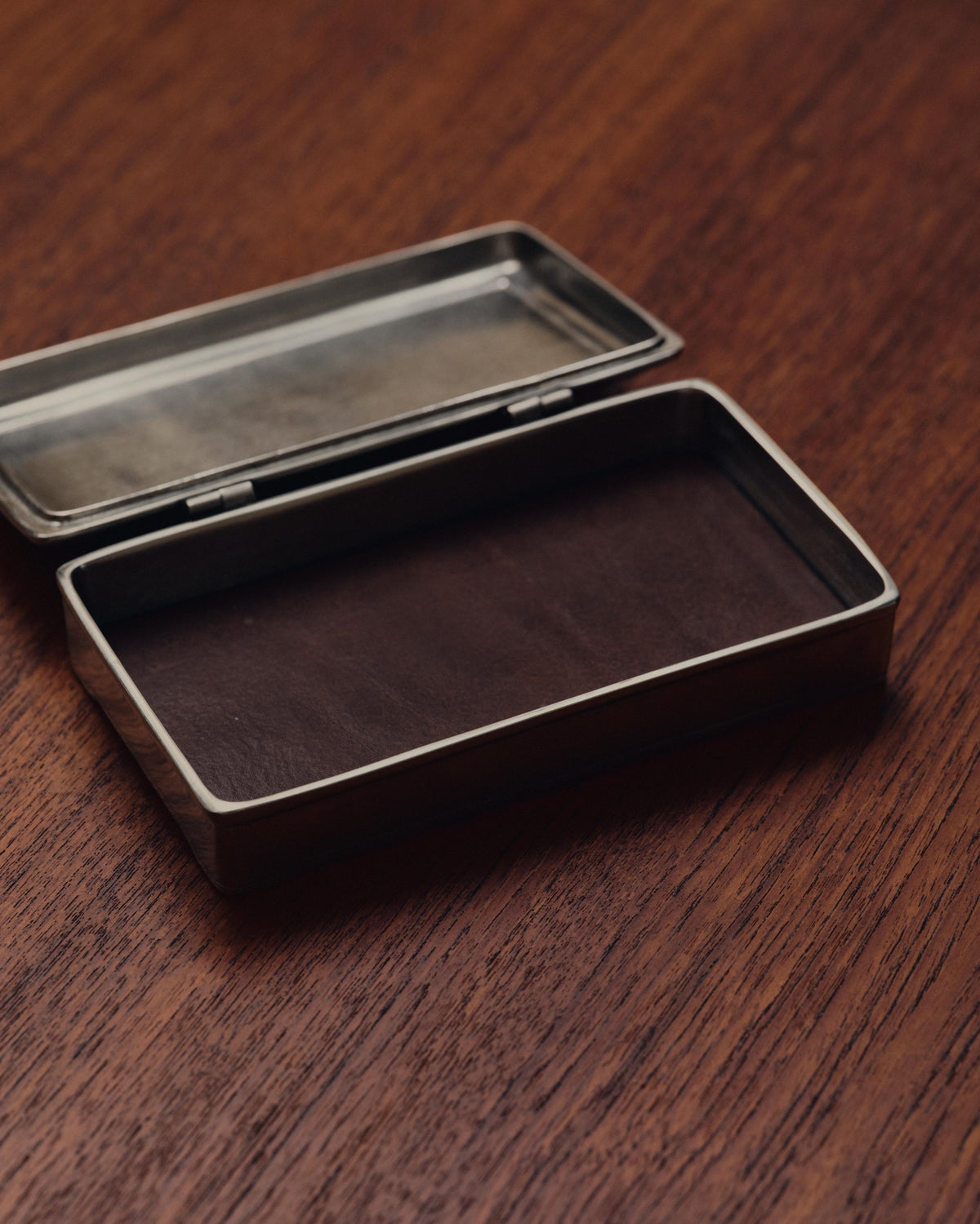 Medieval Pewter & Leather Lidded Box